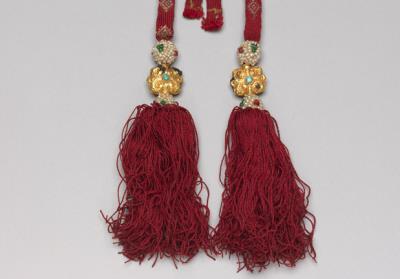 图片[3]-Pair of threaded silk purple tassel ornaments with gold and pearls, Qing dynasty, 18th c., work of the Muslim regions-China Archive